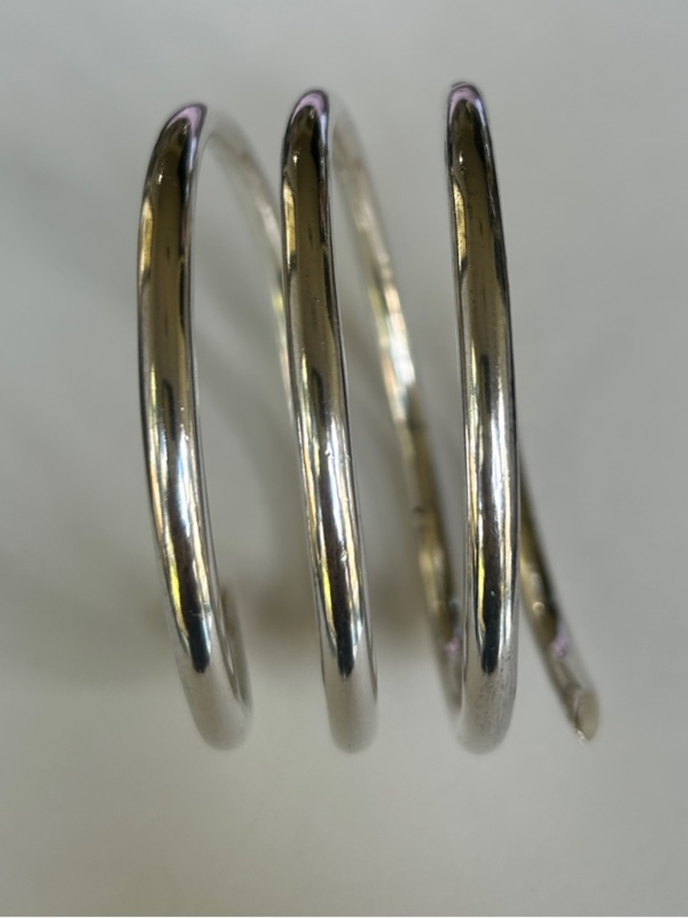 Silver Spiral Coil Bangle Bracelet
